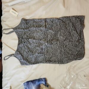 grey flower tank top